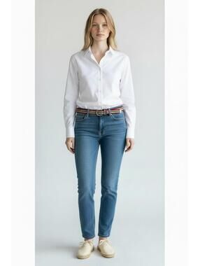 Banana Republic Premium Medium Wash, Mid-Rise Straight Jeans, Size  6